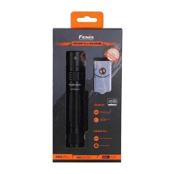Фонарь Fenix тактический PD36R Pro + E03R V2.0 синий Фонарь Fenix тактический PD36R Pro + E03R V2.0 синий