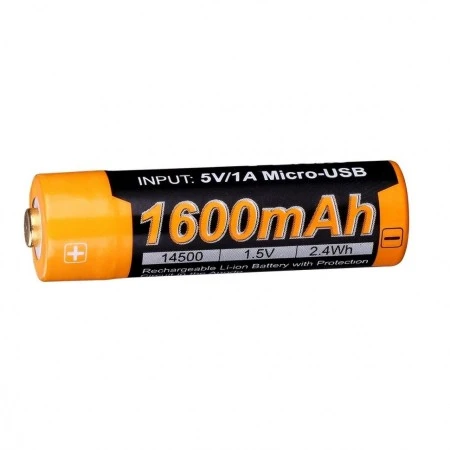 Аккумулятор Fenix 14500 ARB-L14-1600U 1600mAh с разъемом для USB (Без упаковки. В зип пакете.)