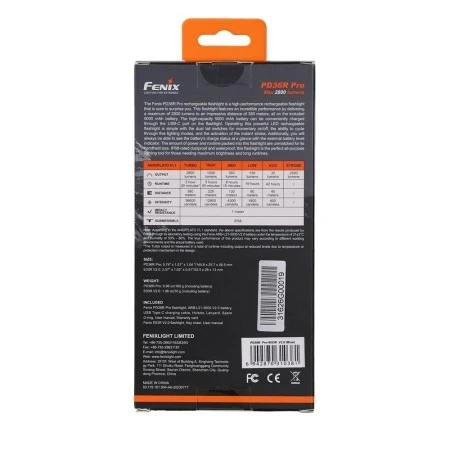 Фонарь Fenix тактический PD36R Pro + E03R V2.0 синий