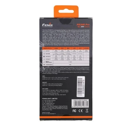 Фонарь Fenix тактический PD36R Pro + E03R V2.0 серый