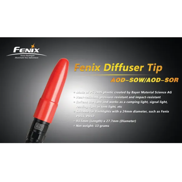 Диффузионный фильтр Fenix AOD-SOR красный 24 мм, для PD31/PD32