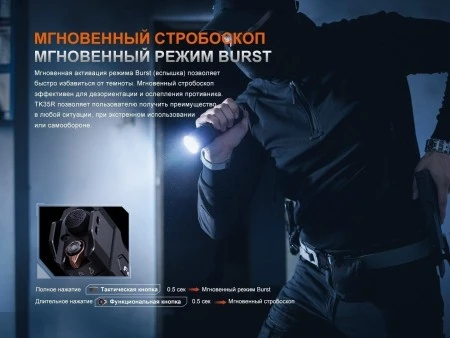 Фонарь Fenix тактический TK35R 5800 люмен с красным светом