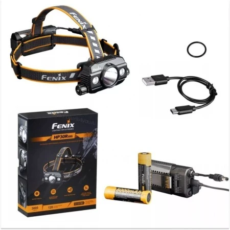 Уцененный товар Налобный фонарь Fenix HP30R V2.0, черный(Нью. Полн. комплект. Вскрытая упаковка)