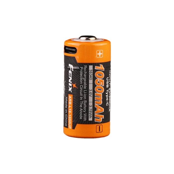 Аккумулятор Fenix 16340 ARB-L16-1050UP 1050mAh Li-ion с разъемом для USB