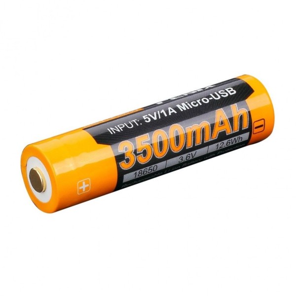 Уцененный товар Аккумулятор 18650 Fenix 3500U mAh с разъемом для USB, ARB-L18-3500U(витрин.образец)