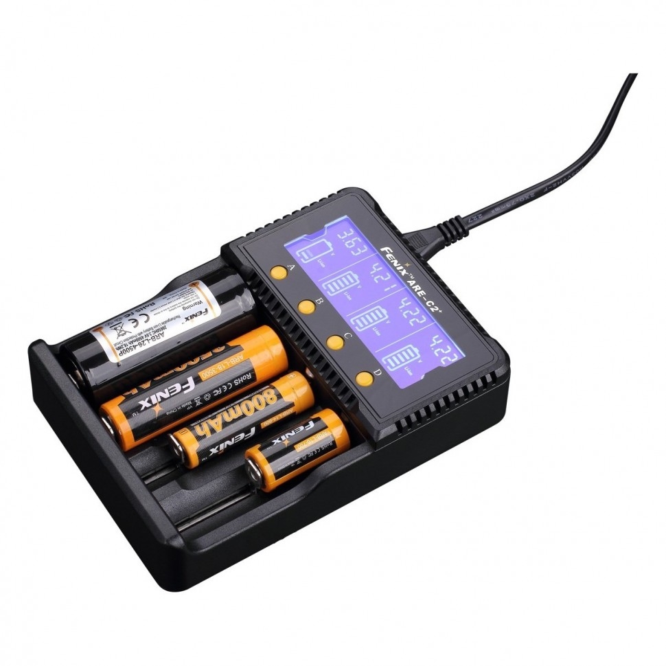 Зарядное устройство Fenix Charger ARE-C2 plus (18650, 16340, 14500, 26650,  AA, ААА, С), ARE-C2plus купить на официальном сайте Fenix в России